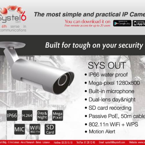 Systel6 - SYS OUT Megapixel Outdoor IP Camera